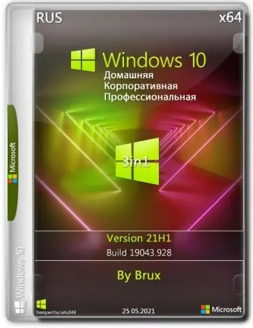 Иконка Windows 10 21H1 (19043.928) x64 Home + Pro + Enterprise (3in1) by Brux [Ru]