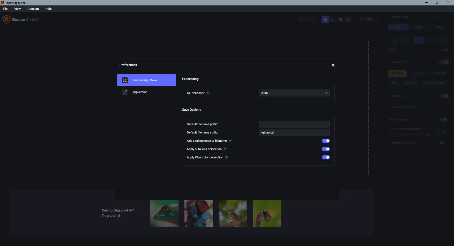 Настройки программы