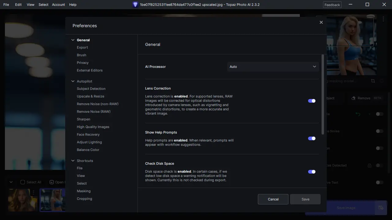 Настройки программы