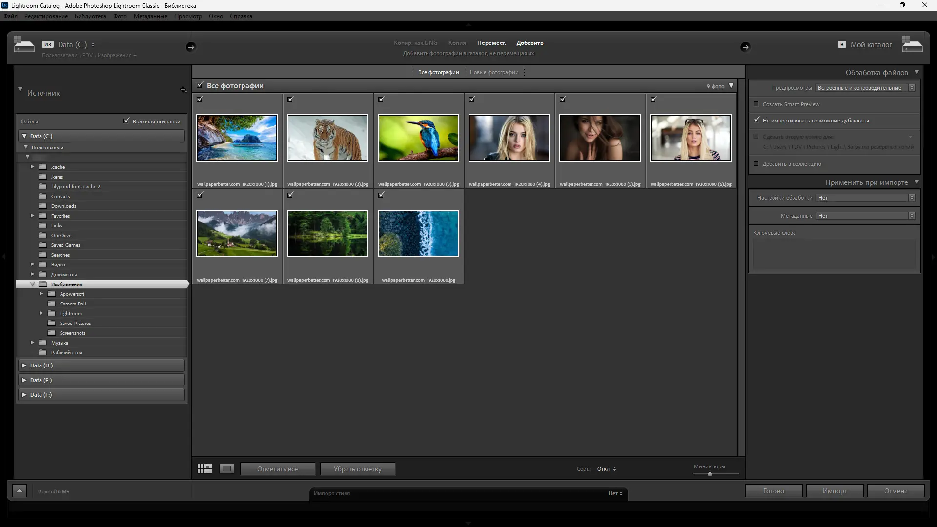Работа с приложением
